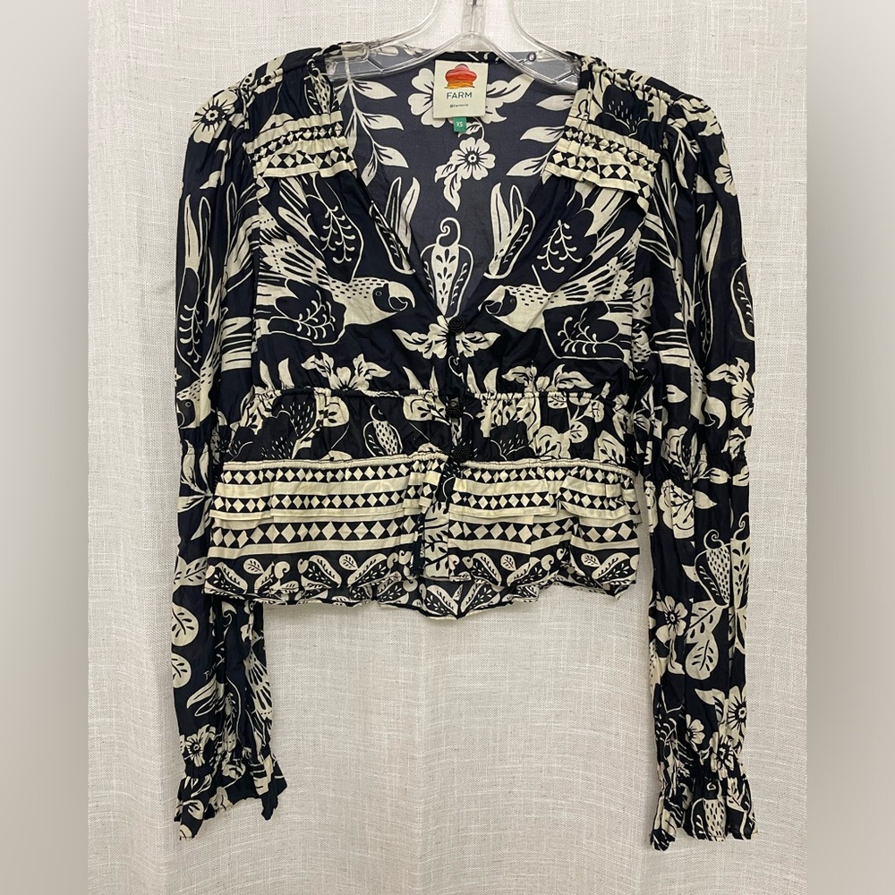 Farm Rio blouse. Size XS. Worn once.